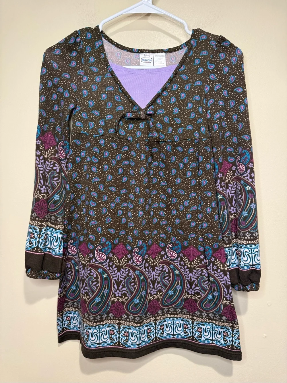 DISNEY WIZARDS OF WAVERLY PLACE DRESS SIZE 10/12 y2k paisley